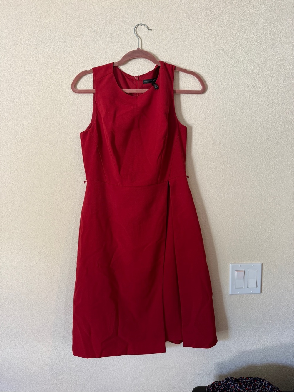 White House Black Market Red Sleeveless Sheath Dress